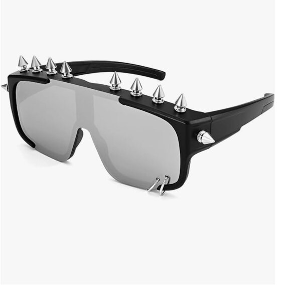 Oversized Shield Spike Glasses main image 4